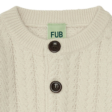 Baby structure cardigan - ecru -FUB